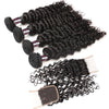 Funmi Hair 4 Bundles With Closure Brazilian Deep Wave Hairstyles 4 Bundles with Lace Hair Closure