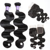 Easy Hair 10A Brazilian Body Wave Hair 4 Bundles With Lace Closure