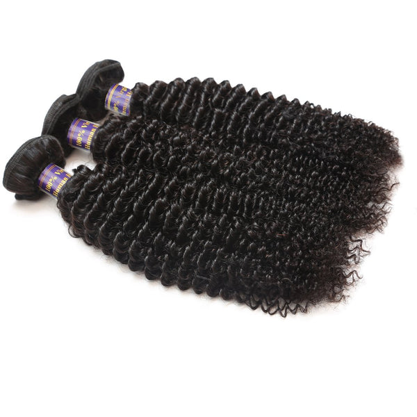 Easy Hair 10A Unprocessed Brazilian Kinky Curly Human Hair 3 Bundles With Lace Closure - Easy Hair