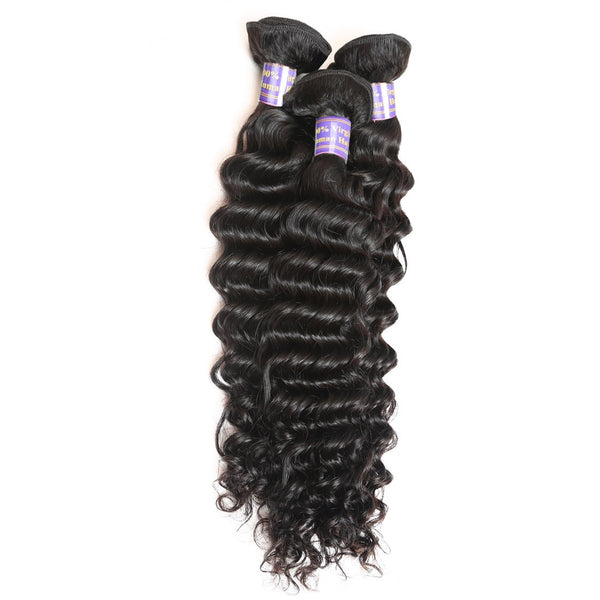 Easy Hair 10A High Quality Human Hair Malaysian Deep Wave Hair Extension Wave Bundles 4pcs/lot - Easy Hair