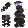 Easy Hair 10A Unprocessed Brazilian Body Wave Human Hair 3 Bundles With Lace Closure