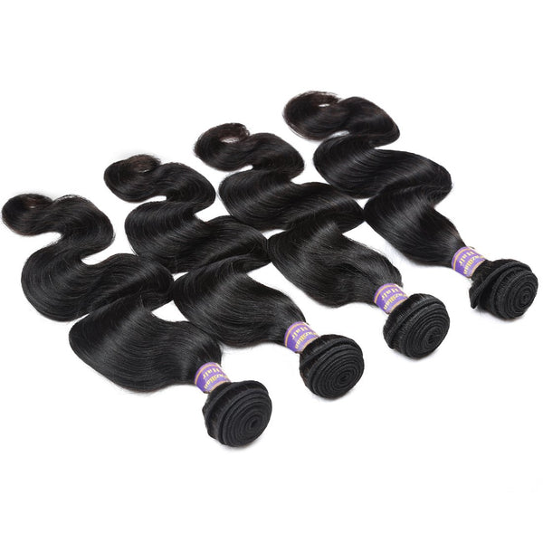 Easy Hair Body Wave 10A Brazilian Virgin Hair 4 Bundles with 13x4 Lace Frontal - Easy Hair