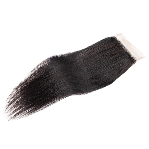 Easy Hair Malaysian Straight Virgin Human Hair Lace Closure 4X4 Natural Color - Easy Hair