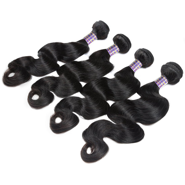 Easy Hair 10A Body Wave Malaysian Virgin Hair 4 Bundles With 13x4 Lace Frontal Closure - Easy Hair