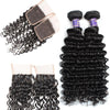 Easy Hair 10A Malaysian Deep Wave Virgin Hair 4 Bundles With Lace Closure