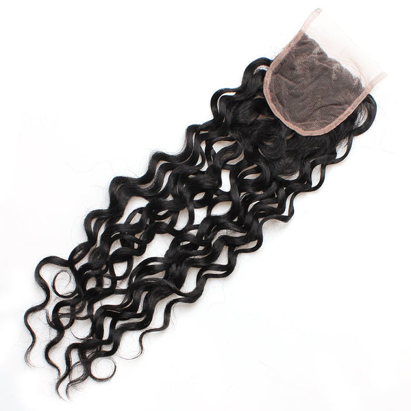 Easy Hair Peruvian Water Wave Lace Closure 4x4 Swiss Lace Closure Human Hair - Easy Hair