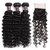 Easy Hair Brazilian Deep Wave Virgin Hair Weave 3 Bundles With Lace Closure