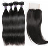 Funmi Hair 4 Bundles With Closure Brazilian Straight Human Hair 4 Bundles With Straight Lace Closure