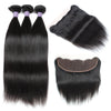 Easy Hair 10A Grade Virgin Brazilian Straight Hair 3 Bundles With 13x4 Lace Frontal