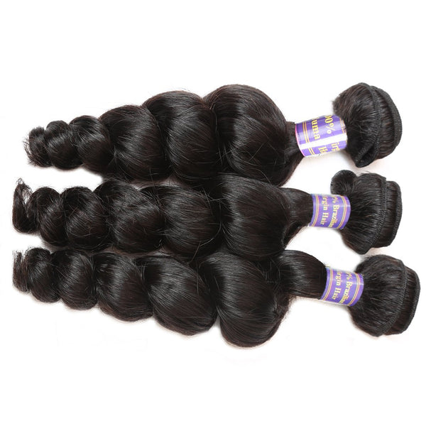 Easy Hair 10A Malaysian Loose Wave Virgin Hair 3 Bundles With 13x4 Lace Frontal - Easy Hair