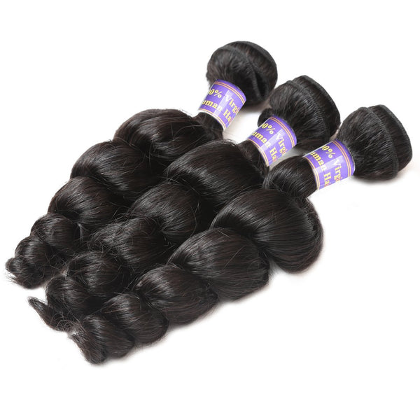 Easy 10A Grade 3 Bundles Brazilian Loose Wave Virgin Hair Mink Brazilian Hair Weave Bundles Human Hair - Easy Hair