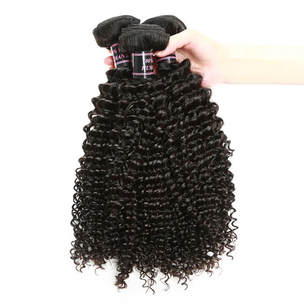 Easy Hair Malaysian Curly Hair Wave 4 Bundles Virgin Human Hair Natural Color - Easy Hair