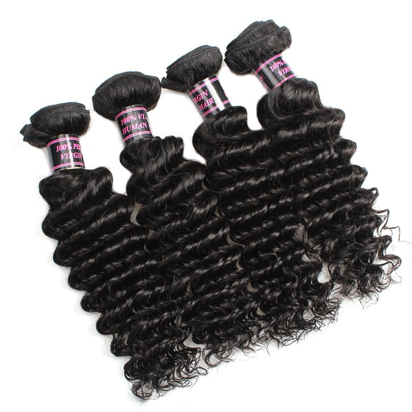 Easy Hair Indian Deep Wave Virgin Hair Deep Wave Human Hair 4 Bundles - Easy Hair