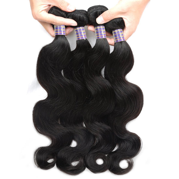 Easy Hair 10A Brazilian Body Wave Hair 4 Bundles With Lace Closure - Easy Hair