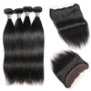 Easy Hair 10A Straight Brazilian Virgin Human Hair 4 Bundles With 13x4 Lace Frontal Closure