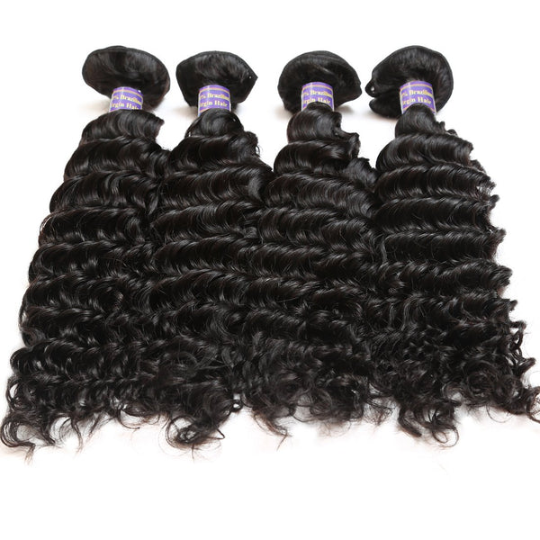 Easy Hair 10A High Quality Natural Indian Deep Wave Human Virgin Hair 4 Bundles - Easy Hair