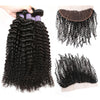 Funmi Hair 4 Bundles With Frontal 10A Indian kinky Curly Virgin Human Hair 4 Bundles With 13*4 Lace Frontal Closure
