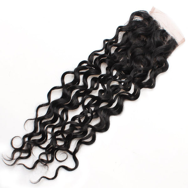 Easy Hair Brazilian Water Wave Lace Closure 4x4 Swiss Lace Closure Human Hair - Easy Hair