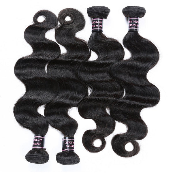 Easy Hair Body Wave Peruvian Virgin Human Hair Weave 4 Bundles - Easy Hair