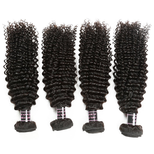 Easy Hair Virgin Indian Kinky Curly Weave Human Hair Bundles 4pcs/Lot - Easy Hair