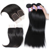 Easy Hair 10A Peruvian Virgin Hair Straight 4 Bundles With Closure Unprocessed Human Hair Bundles