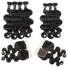 Easy Hair Brazilian Body Wave Hairstyles 4 Bundles with Lace Hair Closure