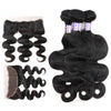 Easy Hair 10A Indian Body Wave 3 bundles With 13*4 Lace Frontal Closure