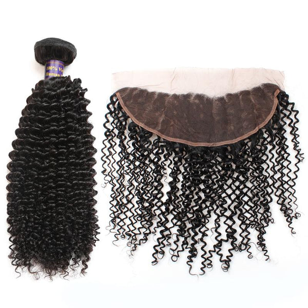 Easy Hair 10A Brazilian Curly Virgin Hair 3 Bundles With Lace Frontals Closure - Easy Hair