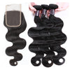 Easy Hair Peruvian Body Wave Virgin Hair 3 Bundles With Lace Closure