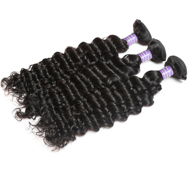 Easy Hair 10A Grade Brazilian Virgin Human Hair Deep Wave 3 Bundles - Easy Hair