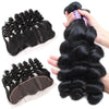 Easy Hair 10A Brazilian Loose Wave Virgin Hair 3 Bundles With 13x4 Lace Frontal
