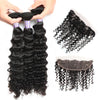 Funmi Hair 3 Bundles With Frontal 10A Peruvian Deep Wave Virgin Hair 3 Bundles With 13x4 Lace Frontal