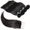 Easy Hair Malaysian Straight Hair Virgin Human Hair 4 Bundles With Lace Closure Hair