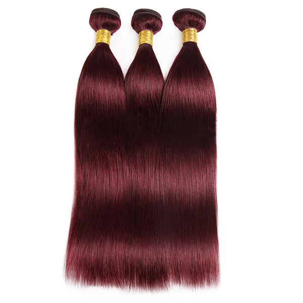 Easy Hair Burgundy Ombre 99J Dark Wine Red Straight Hair Brazilian Human Hair 3 Bundles - Easy Hair