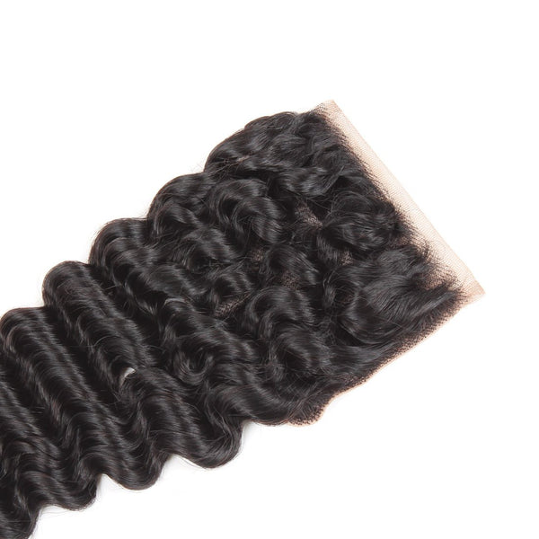 Easy Hair Indian Lace Closure 4*4 Deep Wave Human Hair Lace Closure - Easy Hair