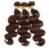 Easy Hair Body Wave Virgin Brazilian Human Hair 3 Bundles Ombre 4# Human Hair Weave