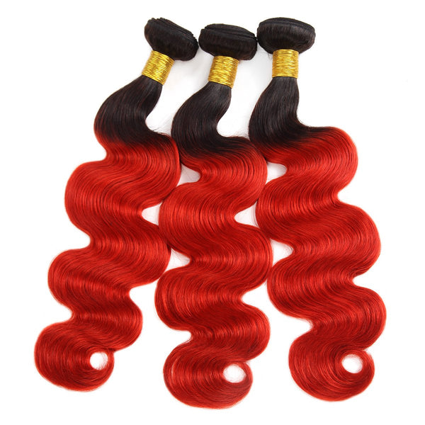 Easy Hair Indian T1B/BUG Ombre Body Wave Virgin Human Hair Extensions 3 Bundles With 4x4 Lace Closure - Easy Hair
