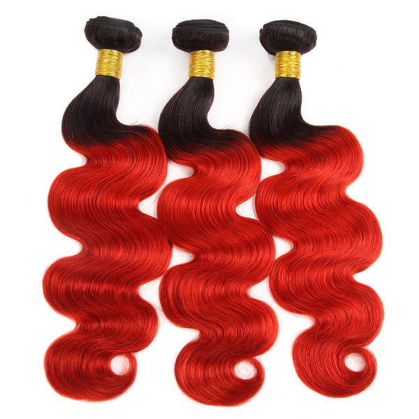 Easy Hair Indian T1B/BUG Ombre Body Wave Virgin Human Hair Extensions 3 Bundles With 4x4 Lace Closure - Easy Hair