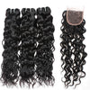 Easy Hair Peruvian Water Wave 3 Bundles With Human Hair Lace Closure