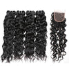 Funmi Hair 4 Bundles With Closure Peruvian Water Wave Hair 4 Bundles With Lace Closure