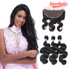 Easy Hair 10A Malaysian Body Wave Virgin Hair 3 Bundles With 13x4 Lace Frontal Closure