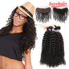 Easy Hair 10A Brazilian Kinky Curly Virgin Human Hair 4 Bundles with 13x4 Lace Frontal Closure