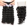Easy Hair 10A Indian Virgin Human Hair Deep Wave 4 bundles With Closure