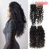 Easy Hair Virgin Brazilian Water Wave Human Hair 3 Bundles With Lace Closure