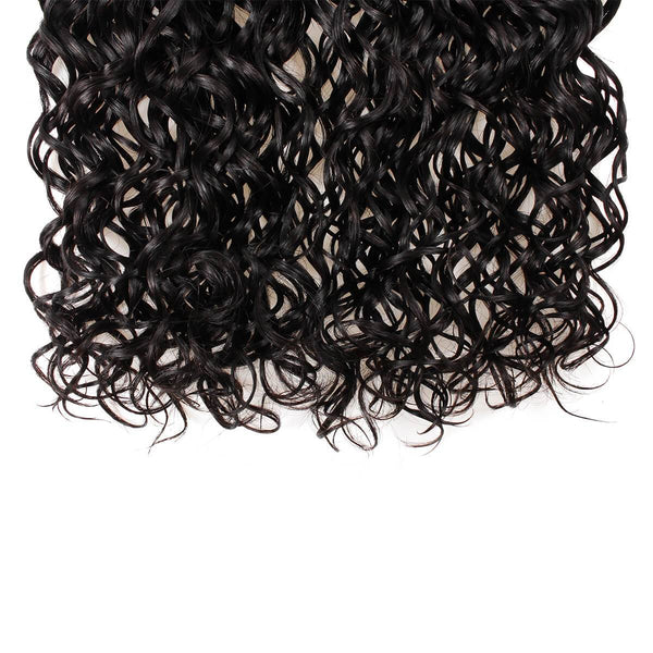 Easy Hair 10A Peruvian Virgin Hair Water Wave 4 Bundles With Lace Closure Natural Color - Easy Hair