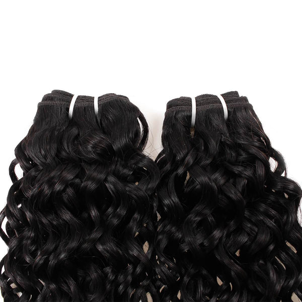 Easy Hair 10A Peruvian Virgin Hair Water Wave 4 Bundles With Lace Closure Natural Color - Easy Hair