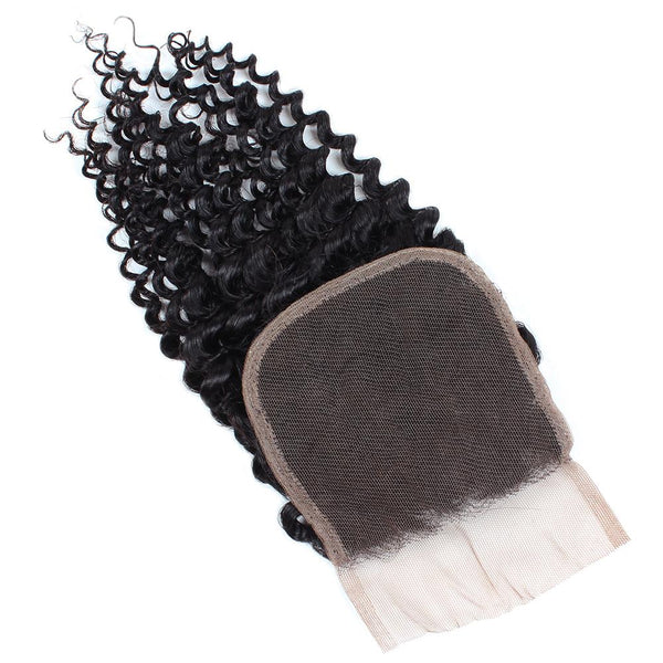 Easy Hair Indian Human Hair Curly Lace Closure 4*4 Swiss Lace Closure Human Hair - Easy Hair