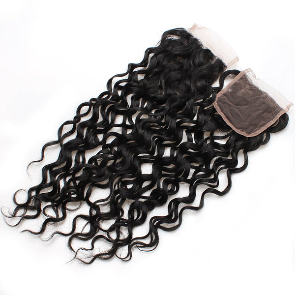Easy Hair Indian Water Wave Hair 4 Bundles With Lace Closure - Easy Hair