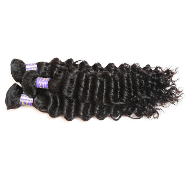 Easy Hair 10A High Quality Human Hair Malaysian Deep Wave Hair Extension Wave Bundles 4pcs/lot - Easy Hair