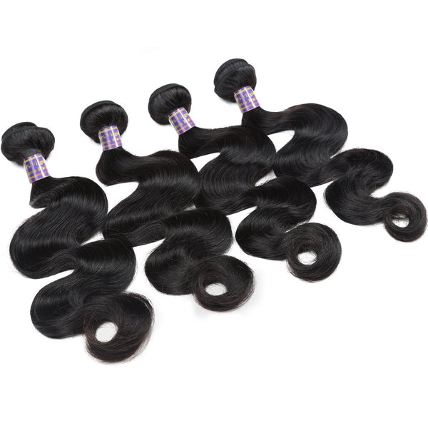 Easy Hair 10A Body Wave Indian Virgin Hair 4 Bundles With 13x4 Lace Frontal - Easy Hair